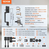 Double Door Handle Set, Matte Black Square Door Lever, Heavy Duty Double Front Door Handle Set with V952-SMSBYGHDSFXLKVAWEV0