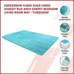 230x200cm Floor Rugs Large Shaggy Rug Area Carpet Bedroom Living Room Mat - Turquoise V63-832131