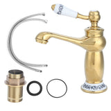 Stylish Antique Gold Brass Basin Faucet Hot and Cold Water Tap for Hotel Home Bathroom Use V1294-YM0901-3112200061411