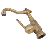 Bathroom Sink Faucet Antique Brass Vanity Mixer Faucet Tap Heightening Single Handle Wash Basin Tap V1294-YM0626-3112220094211