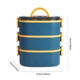 Lunch Box, Stackable 3 Layerss, Portable Large Capacity Leakproof Bento Box, Food V1369-AZ3-W-15303