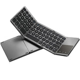 Foldable Bluetooth Keyboard with Touchpad Full-Size Travel Keyboards for Windows iOS Android-USB-B V1263-JX-7605