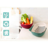 Double Layer Draining Basket, Plastic Fruit and Vegetable Colander with Fine-Hole Inner Insert, Red V1192-AZ-W-21828