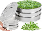 9" Stackable Stainless Steel Seed Sprouting Kit, 3-Tier Mesh Germination Tray, Sprout Grower with V1259-DP01-A-872