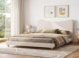 Artiss Queen Bed Frame with Boucle Headboard, Beige, 300kg Capacity BFRAME-H-DORA-Q-BG-ABC