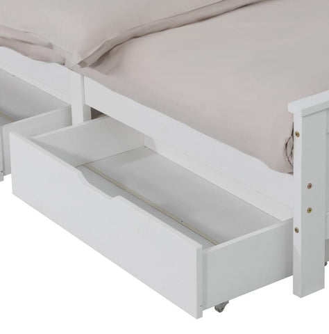 2 x Wooden Bed Frame Storage Trundle Drawers-White V264-STB-105P-WHE-NA