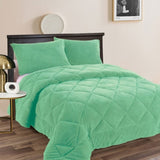 Ramesses Teddy Fleece 3 Pcs Comforter Set Aqua Queen V442-KIT-COMFORTER-TEDDY-AQUA-QS