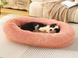 Fluffy Donut-Shaped Pet Bed- Soft, Cozy, and Anti-Anxiety for Dogs and Cats, Machine Washable blush V888-ELOSUNG10236