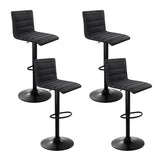 Artiss 4x Bar Stools Gas Lift Linen Fabric Black BA-TW-V17-1168-BKX4