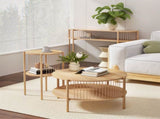 Artiss Set of 2 End Tables Coffee Table 2-Tier Round Wood FUR-Z-COF-01-WDX2