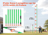 Manual Pole Saw, 118-809.3 cm Extendable Pole Tree Pruner with Scissors, Sharp 65Mn Steel Blade, V952-SDXZJBXZZK8M58IMZ001V0