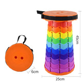 Rainbow Telescopic Stool - Collapsible, Portable, Foldable, and Adjustable Compact Chair V888-ELOSUNG10706