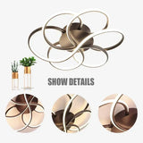 BAMDECOR AD2585 Black Creative Flower Shape Design Ceiling Lamp Acrylic Flush Mount Chandelier V255-BAM-AD2585-BLK-80