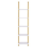 VEVOR Industrial Square Pipe Shelf 5 Tier 40x30x178cm Wall-Mount Gold White V952-JSGZWJFGHMBJKXPV1V0