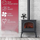 5 Blades Stove Fan Heat Powered Fireplace Accessory Wood Burning Stove Fan V201-W12898856