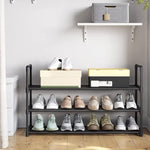 SONGMICS 3-Shelf Metal Shoe Rack Entryway Black V227-8498402111990