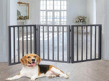 Wooden Pet Gate Dog Fence Retractable Grey 2000x 3MM PT1060-3-GY