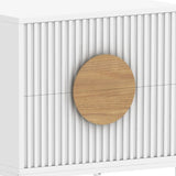 Sarantino Silvia Bedside Table with 2 Drawers - White CBT-91S-7YQ-WH