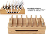 Bamboo Charging Station for Multiple Devices, Wood Organizer Dock V1263-JX-4995