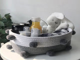 Cotton Rope Knitting With Fur Ball Storage Basket Snacks Keys Sundries Basket V1294-YM0523-220209HJ01-2