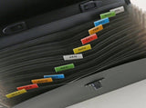 Extended file manager leather organ bag 26 compartment portable organ bag multi layer folder large V1192-AZ-W-13895