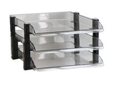 Desk File Letter Tray Layered Classified Documents Rack Acrylic Office Storage Rack Dark Black 3 V1294-YM0626-3117220312912
