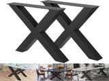 Set of 2 Steel Table Legs, 72cm Height 79cm Wide Dining Table Legs, Heavy Duty 7.9cm Square Box V952-ZT720X790MM000001V0
