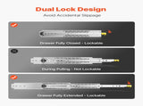 1 Pair 18-60 in Soft-Close Drawer Slides Ball Bearing Full Extension V952-ZXCTHG500B187YXM9V0
