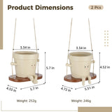 2PCS Swing Hanging Planter Set with Textile Rope, 5.5" x 4.7" x 4.5" Cartoon Appearance V1369-AZ3-W-08780