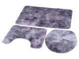 3Pcs Bathroom Rug Set Soft Non Slip Toilet Lid Cover Bath Mat Contour Rug Home DecorationPurple V1294-YM0901-3117200093712