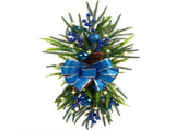 Xmas Staircase Swag with Light String Artificial Wreath Decor for Door Stair Wall Window Blue V1294-YM0901-241006FB04-3