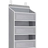Storage Marvel in Black & Gray 3-Tier Over-the-Door Organizer with 3 Large Pockets. Sturdy and V1106-MHSND002