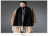 Black Contrast Edge & Tassel Scarf - Chic Autumn/Winter Neckwear V888-ELOSUNG31028