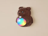 Adorable Cartoon Bear Magnetic Motion Sensor Night Light Rechargeable LED Wall Lamp with Warm and V1341-ZY-LS6HDUFV-WALNUTGRAIN-2PCS