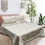 Hotel Living 3 Pce Light Weight Comforter Set Queen/King Ultimo Light Gold V442-ATX-COMFORTER-ULTIMOU2-LIGHTGOLD-QS