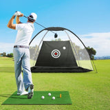 Everfit 3M Golf Practice Net And Training Mat Set Driving Target Black TENT-BK-GOLF-MAT-M