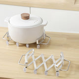 Silver Stainless Steel Expanding Trivet, 18x16cm, Heat-Resistant Mat for Countertop & Hot Pots, V1370-AZ4-17183