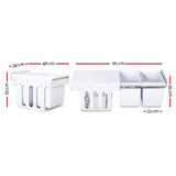 Cefito Pull Out Bin Kitchen Double Basket 2X15L White POT-BIN-15L-SET-WH