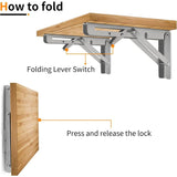 400Mm Folding Wall Shelf, 304 Stainless Steel Folding Bracket For Workbench, Folding Bracket V1188-MS-227-1876