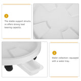White Rolling Plant Stand with Wheels 360 Degree Rotating Flowerpot Base with Water Tray V1370-AZ4-14393