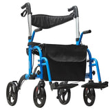 VEVOR 2 in 1 Rollator Walker Transport Chair for Seniors, Folding Rolling Walker Wheelchair Combo V952-EHYZXQCKJLQ8MZ3U6V0