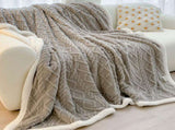 Grey 180*200cm Double Blanket, Taffeta Fleece Blanket, Thick Winter Quilt, Lambswool Coral Fleece V888-ELOSUNG50039