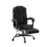 Artiss Office Chair Executive Fabric Seat Racing Computer Desk Chairs Footrest OCHAIR-L-1109SJ-BK