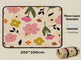 Sea of Bee Flowers Extra Large 200x200cm Waterproof Picnic Mat - Portable Thickened Oxford Cloth V888-ELOSUNG46252