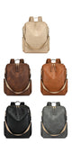 Black Women's Vintage PU Leather Anti-Theft Backpack - Convertible Shoulder Bag & Laptop Rucksack V888-ELOSUNG32411