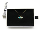 Gift Box - Aroma Necklace 925 Silver, Gold coated - Green Shell Ocean Breeze Purify V760-GBAJ - 13