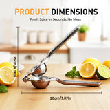 Lemon Squeezer, Stainless Steel Lemon Squeezer with Zester, Heavy Duty Squeezer Juicer for Lemon, V1258-DP02-F-432