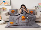 Grey Fashion Bear 2-in-1 Foldable Car Pillow - Cozy 40x40cm Pillow, Unfolds to 100x150cm V888-ELOSUNG33215