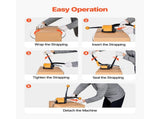Banding Strapping Kit, Heavy Duty A3 Steel Banding Sealer Tool with Adjustable Width, Manual Metal V952-GDSDKZGJ1JTBB8XI3001V0