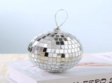 12 1.2-inch silver mirrored disco ball tree ornaments - suitable for family parties, V1188-MS101-01024-1